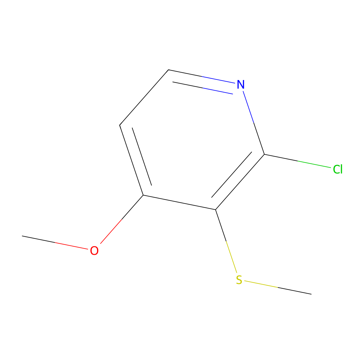 2-Chloro-4-methoxy-3-(methylthio)pyridine molecular structure, CAS 2901083-22-3