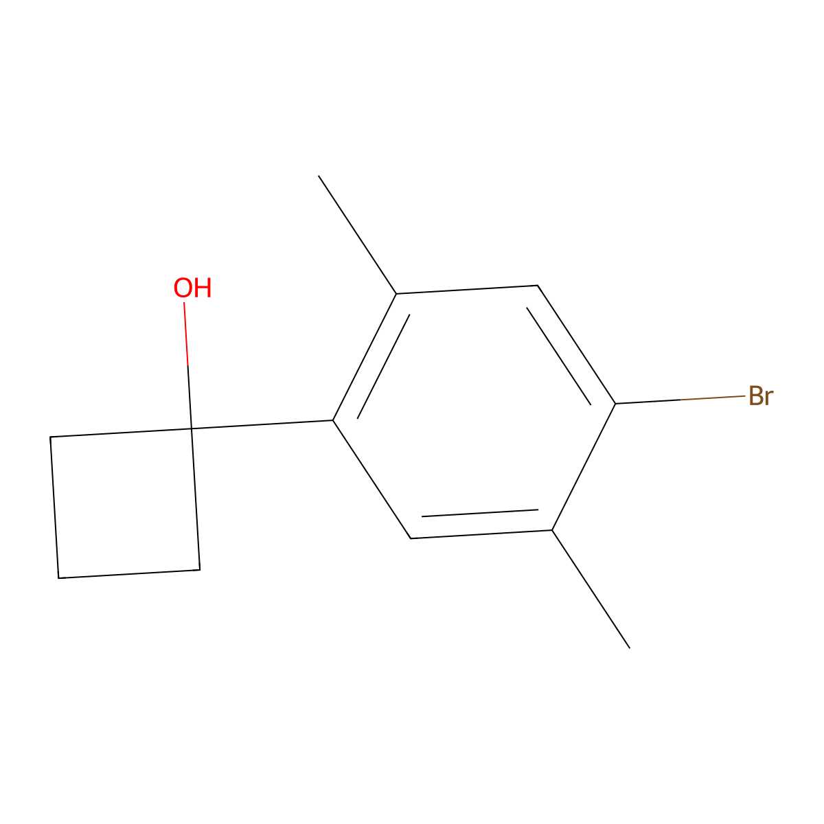 1-(4-Bromo-2,5-dimethylphenyl)cyclobutanol molecular structure, CAS 2901083-24-5