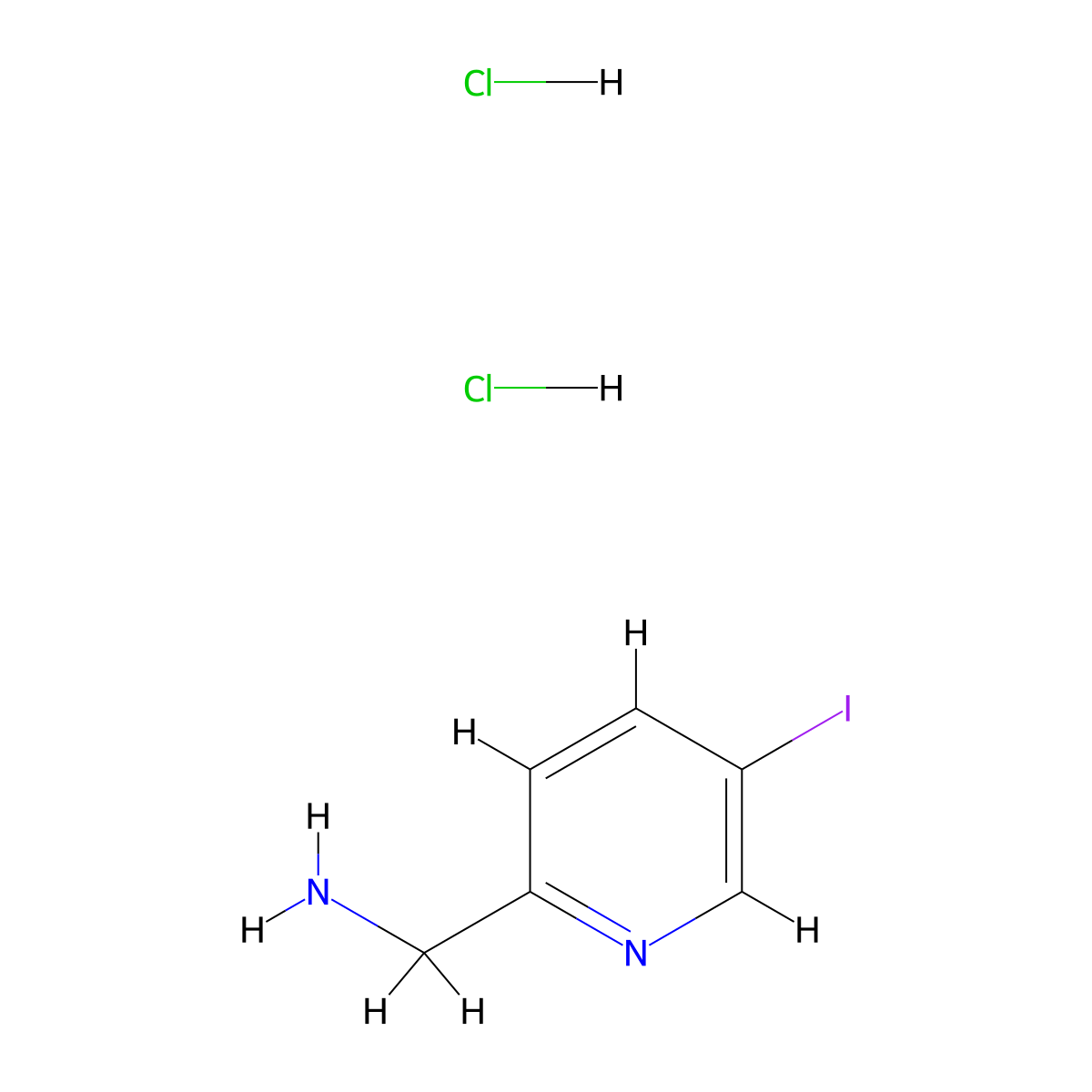 1-(5-Iodopyridin-2-yl)methanamine dihydrochloride molecular structure, CAS 2901083-26-7