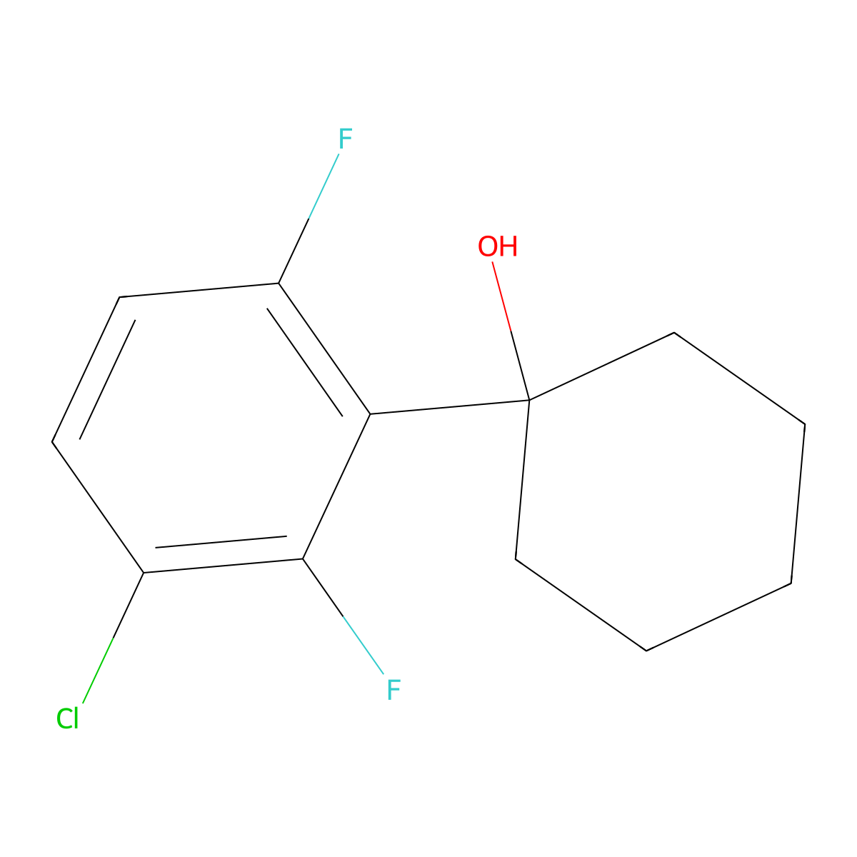 1-(3-Chloro-2,6-difluorophenyl)cyclohexanol molecular structure, CAS 2901083-33-6