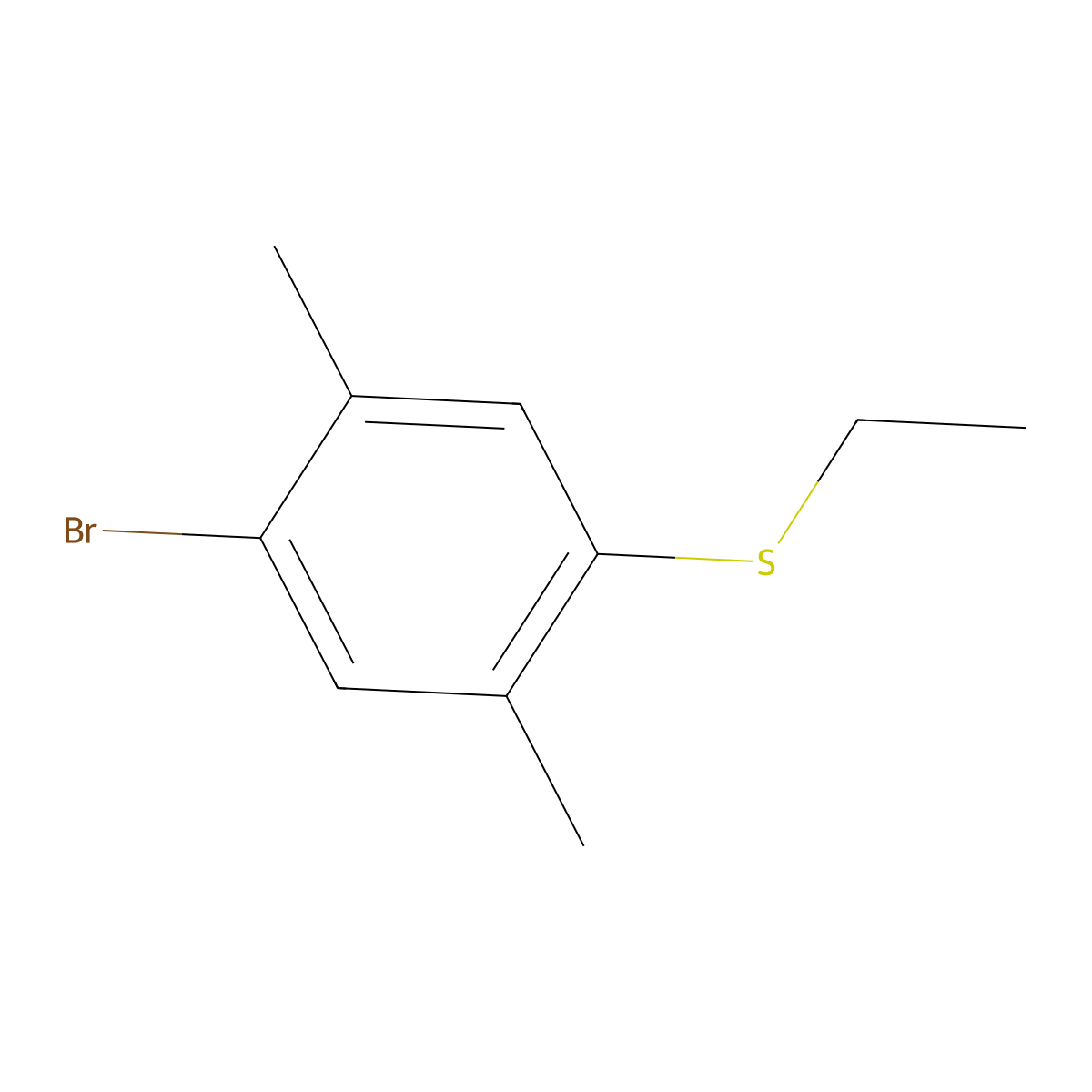 (4-Bromo-2,5-dimethylphenyl)(ethyl)sulfane molecular structure, CAS 2901083-34-7