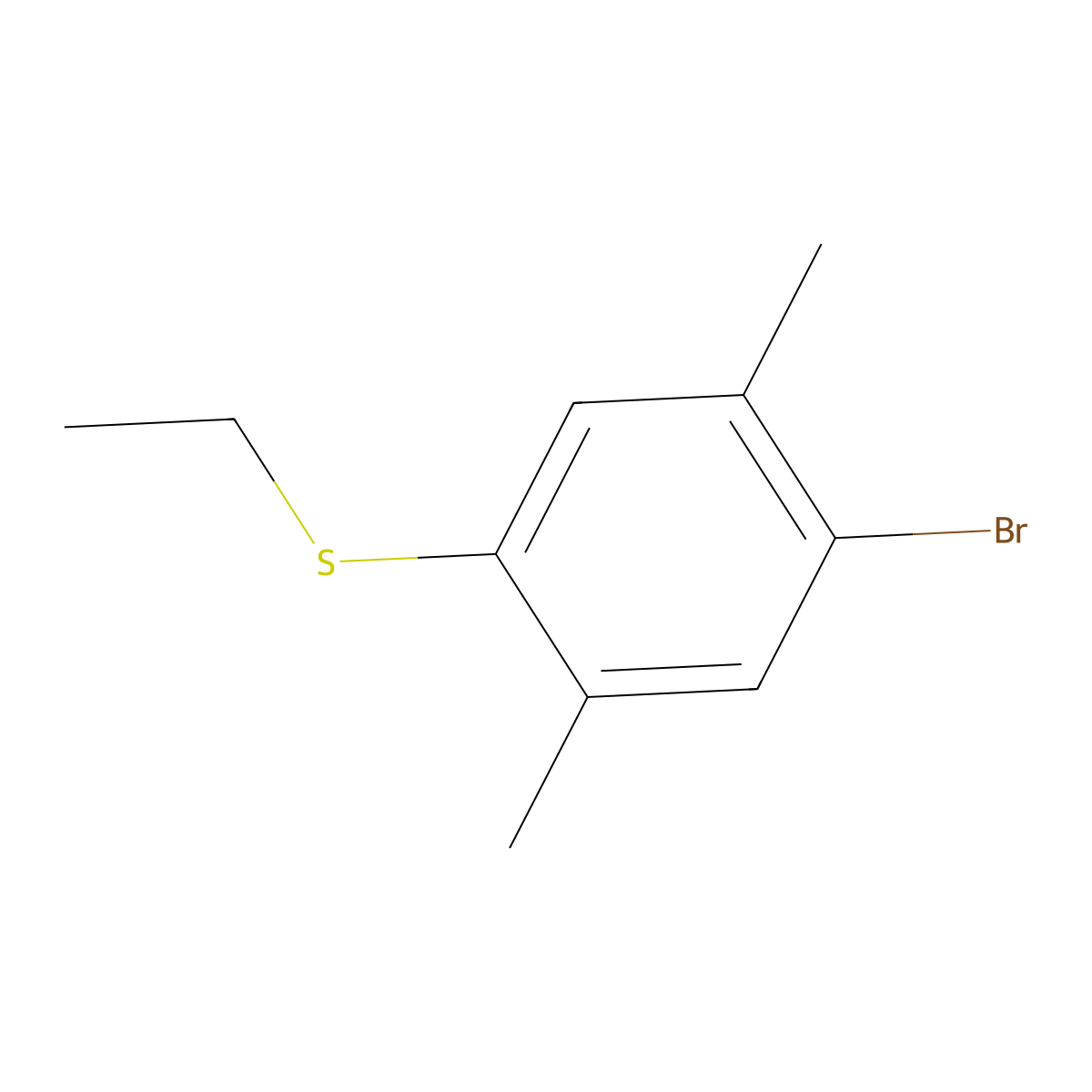 (4-Bromo-2,5-dimethylphenyl)(ethyl)sulfane molecular structure, CAS 2901083-34-7
