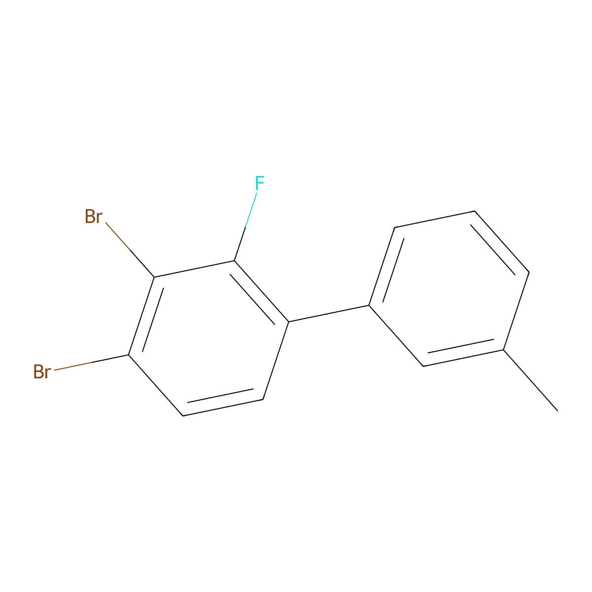3,4-Dibromo-2-fluoro-3'-methyl-1,1'-biphenyl molecular structure, CAS 2901083-35-8