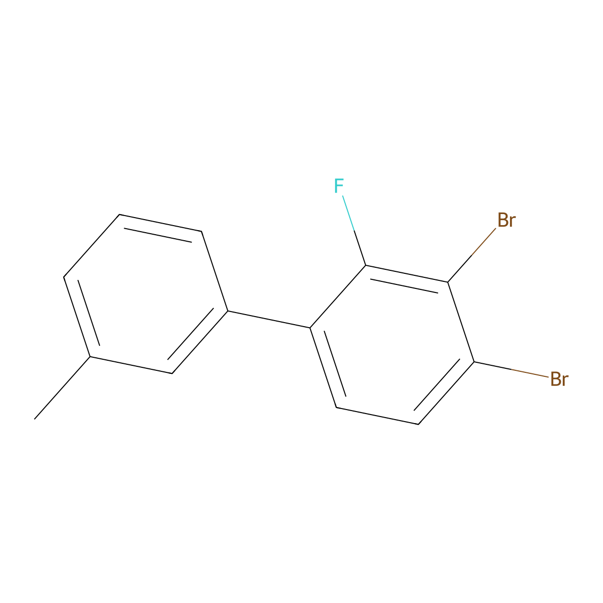 3,4-Dibromo-2-fluoro-3'-methyl-1,1'-biphenyl molecular structure, CAS 2901083-35-8