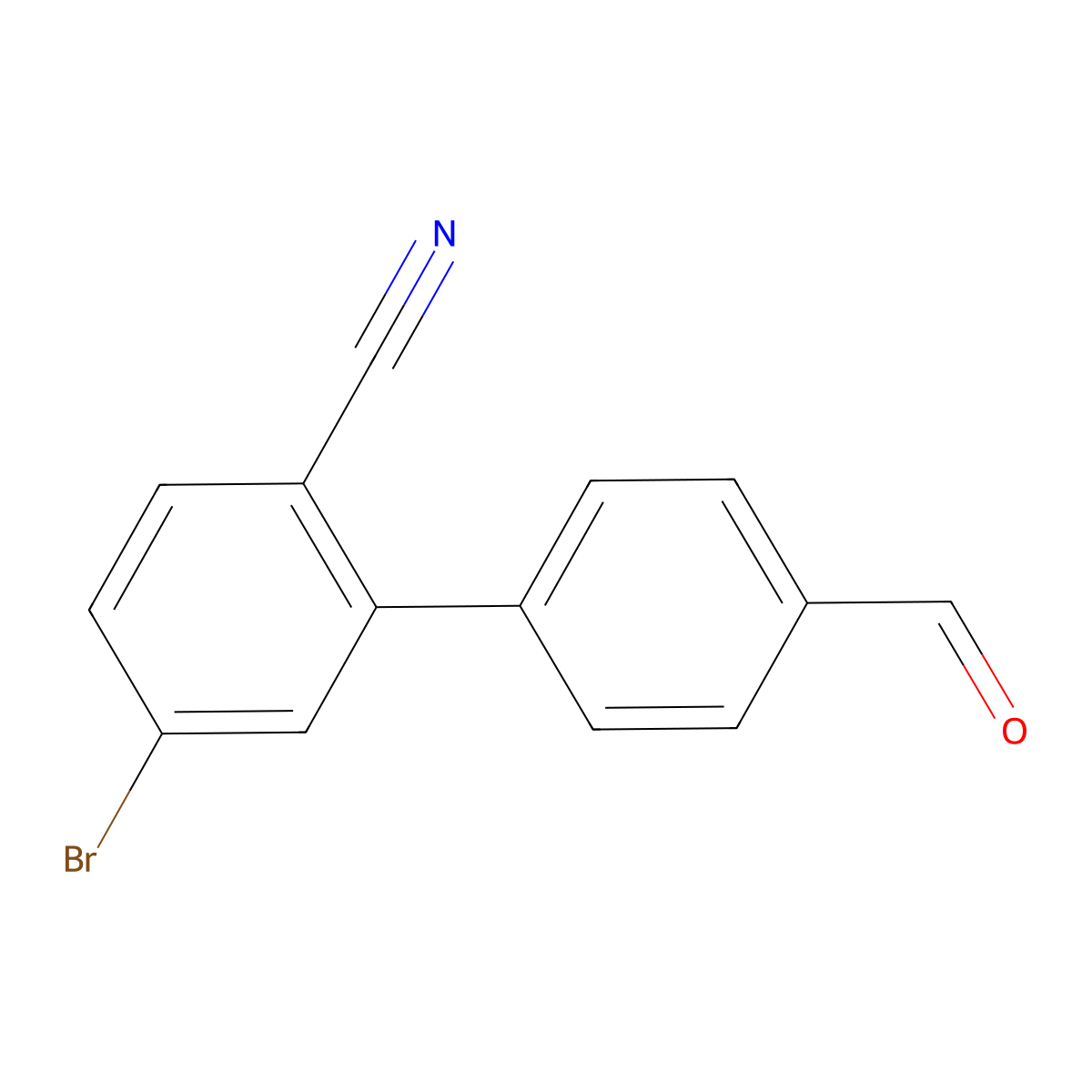 5-Bromo-4'-formyl-[1,1'-biphenyl]-2-carbonitrile molecular structure, CAS 2901083-45-0