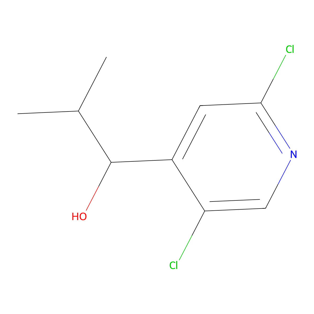 1-(2,5-Dichloropyridin-4-yl)-2-methylpropan-1-ol molecular structure, CAS 2901083-47-2
