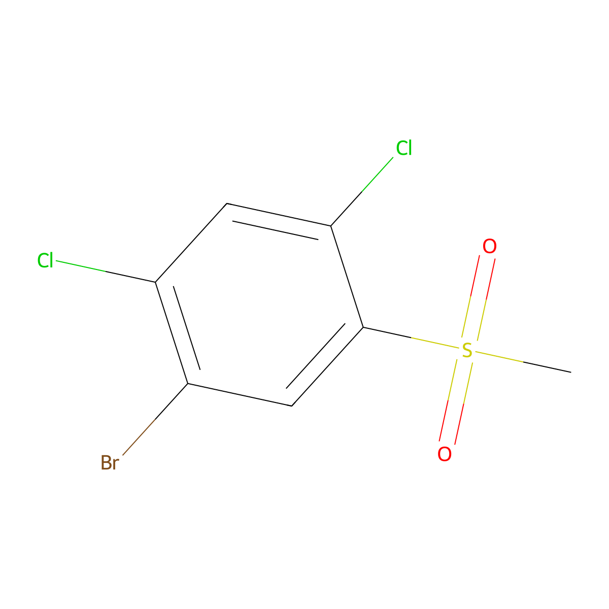 1-Bromo-2,4-dichloro-5-(methylsulfonyl)benZene molecular structure, CAS 2901083-48-3