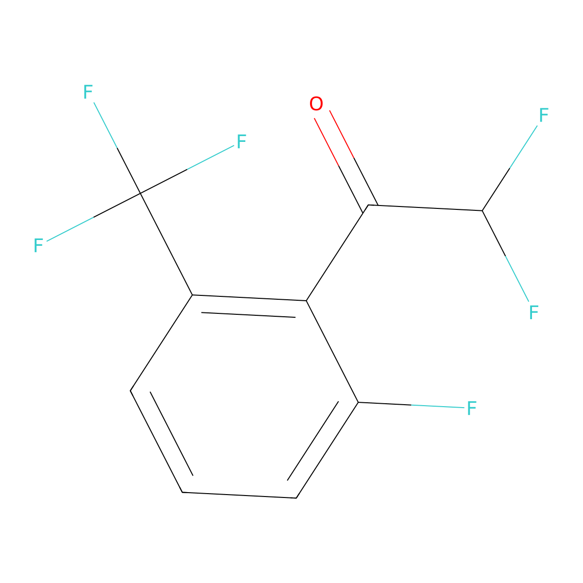 2,2-Difluoro-1-(2-fluoro-6-(trifluoromethyl)phenyl)ethanone molecular structure, CAS 2901083-49-4