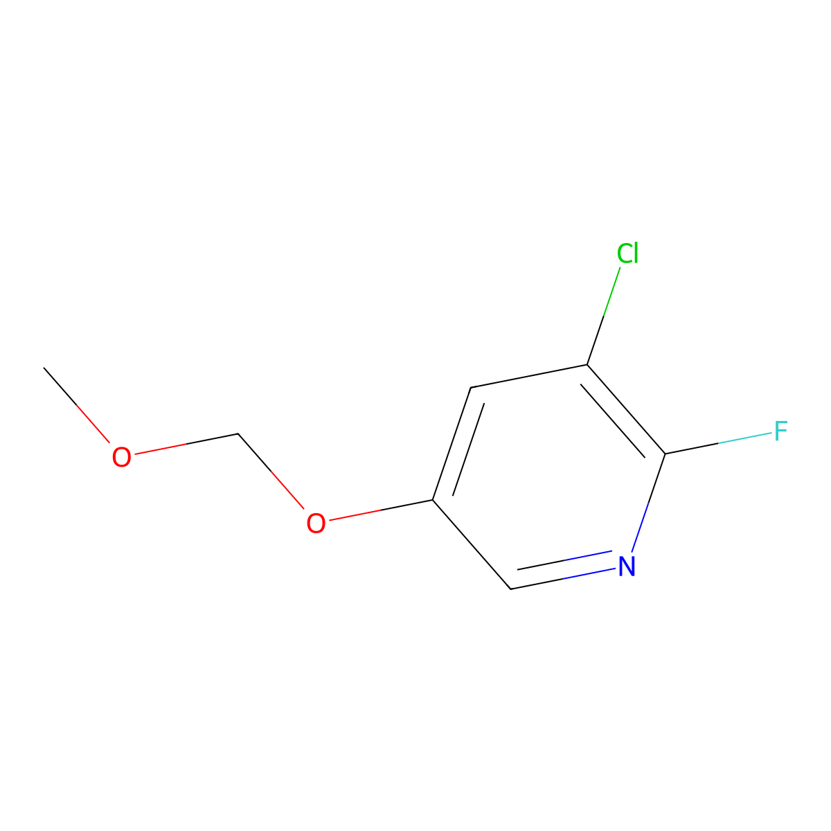 3-Chloro-2-fluoro-5-(methoxymethoxy)pyridine molecular structure, CAS 2901083-52-9