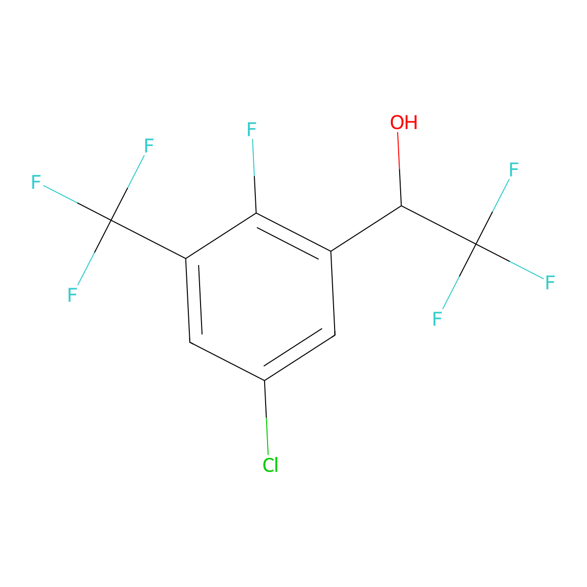 1-(5-Chloro-2-fluoro-3-(trifluoromethyl)phenyl)-2,2,2-trifluoroethanol molecular structure, CAS 2901084-47-5