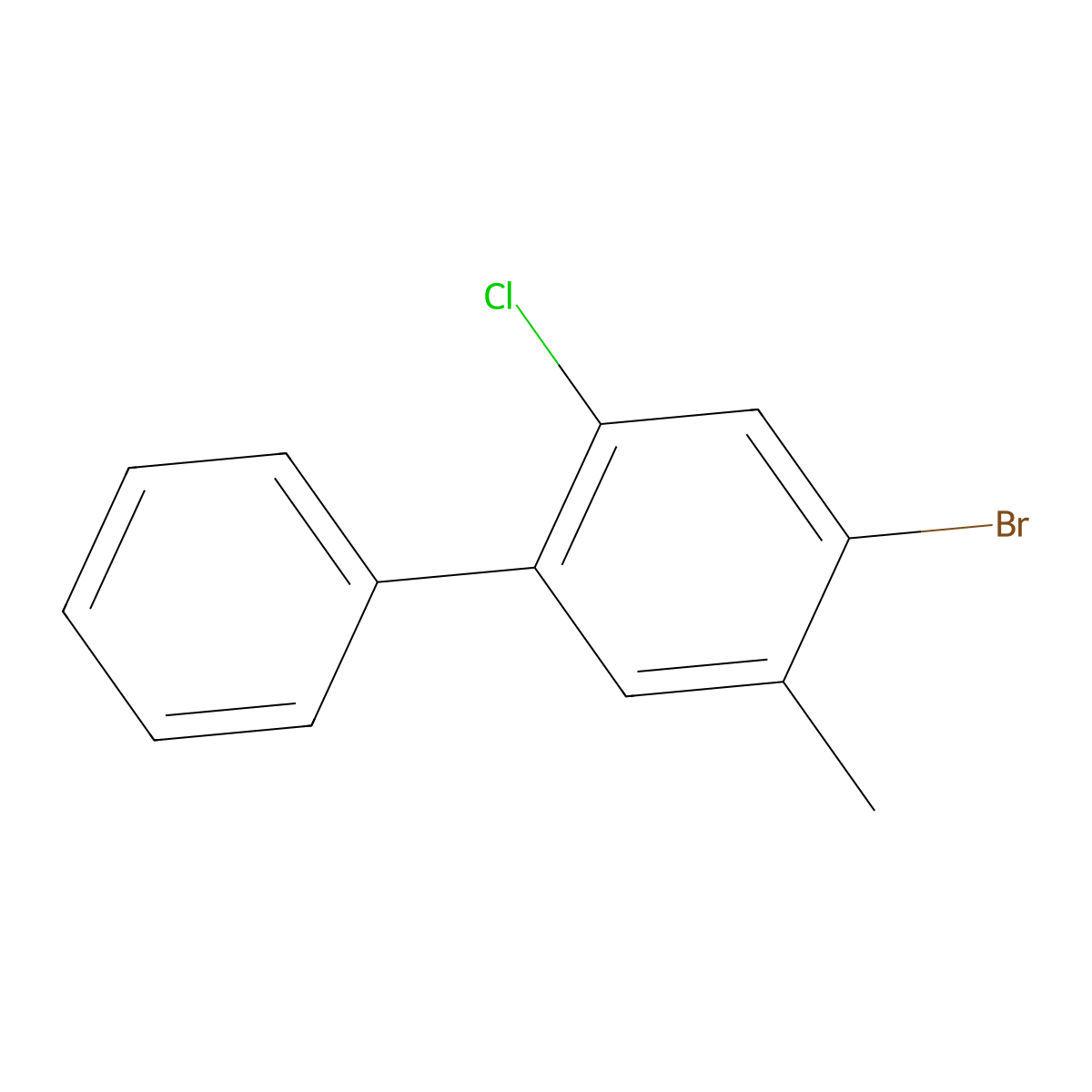 4-Bromo-2-chloro-5-methyl-1,1'-biphenyl molecular structure, CAS 2901084-49-7