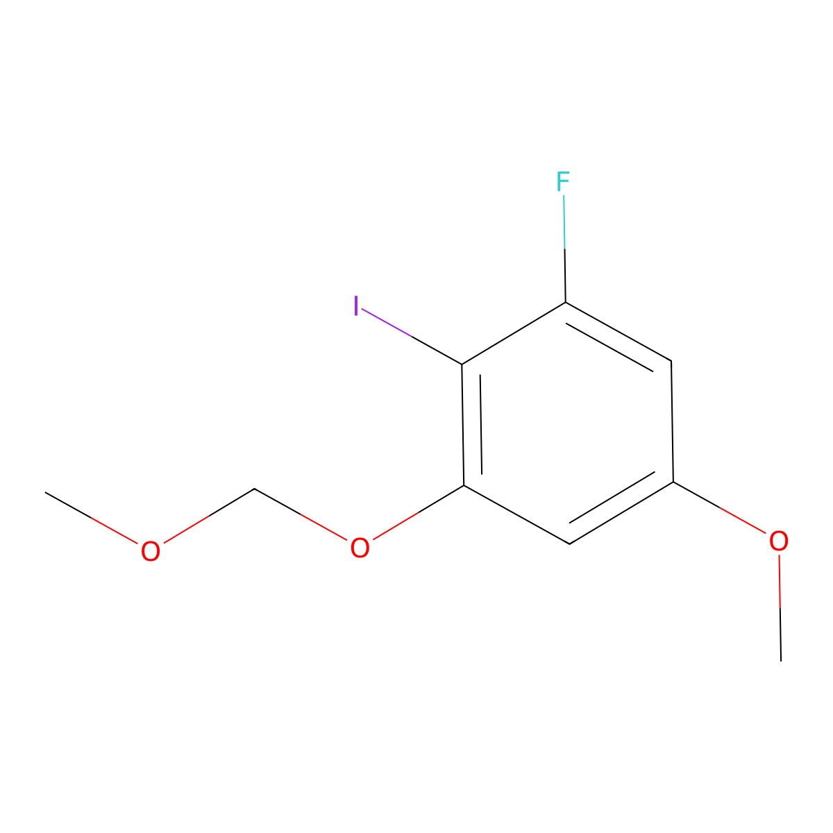 1-Fluoro-2-iodo-5-methoxy-3-(methoxymethoxy)benZene molecular structure, CAS 2901084-50-0