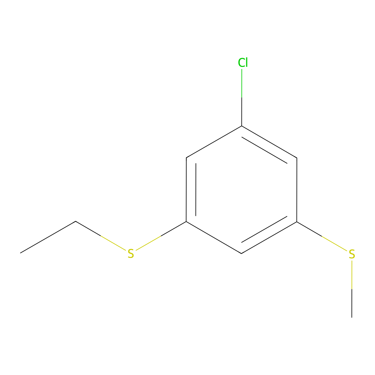 (3-Chloro-5-(ethylthio)phenyl)(methyl)sulfane molecular structure, CAS 2901084-51-1