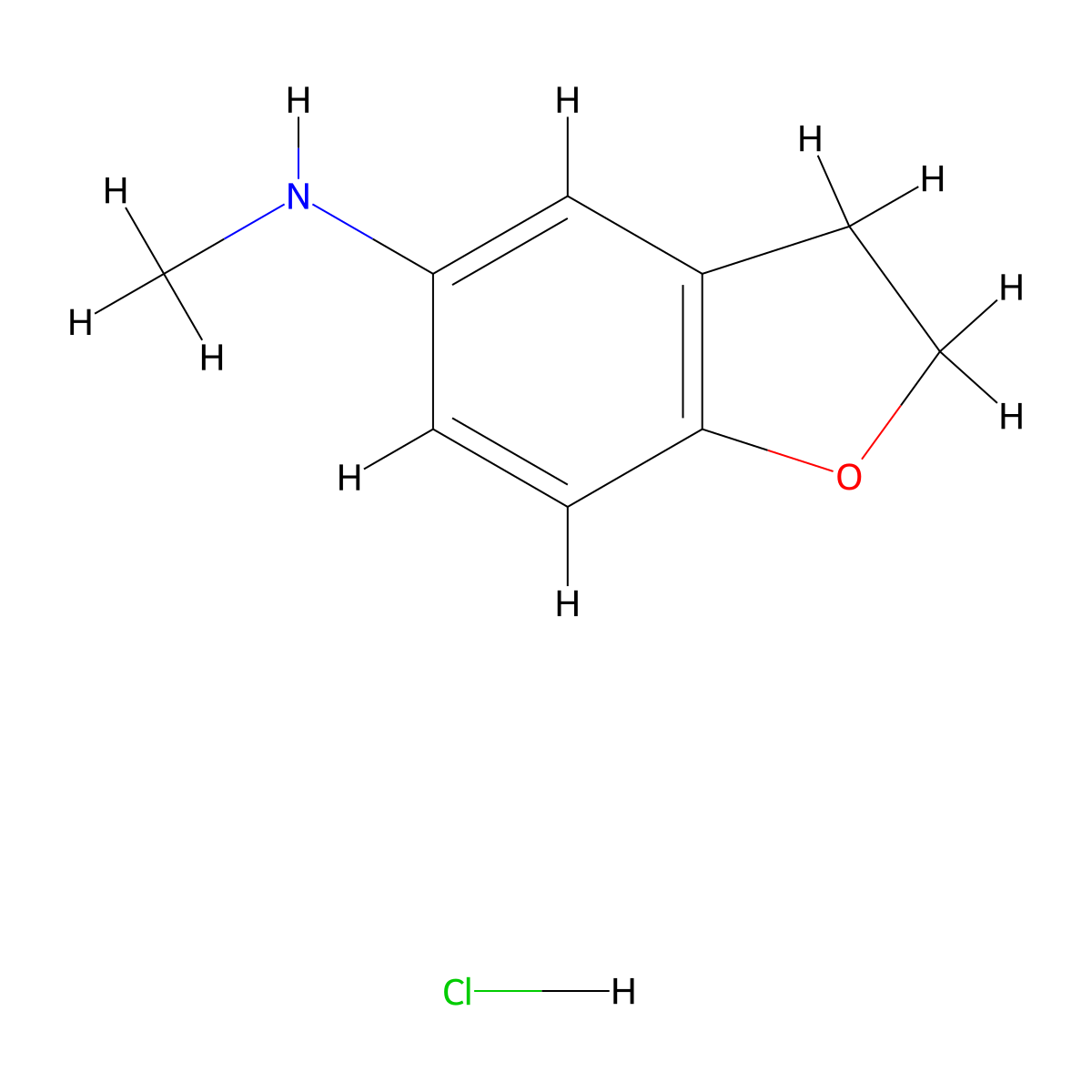 N-methyl-2,3-dihydro-1-benzofuran-5-amine hydrochloride molecular structure, CAS 2901084-58-8