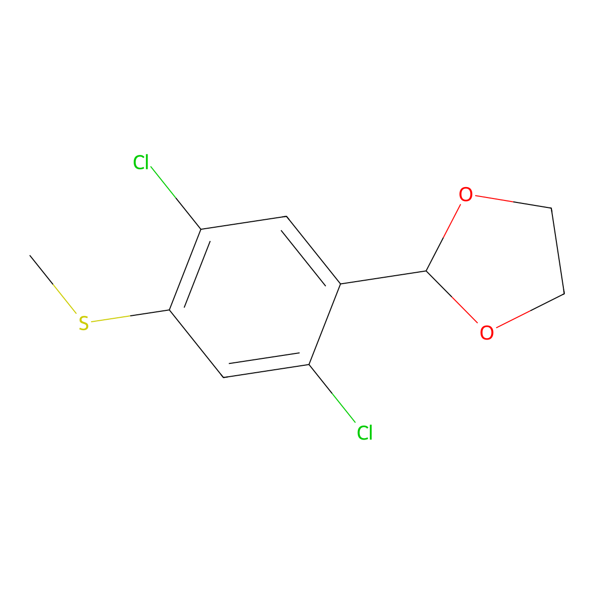2-(2,5-Dichloro-4-(methylthio)phenyl)-1,3-dioxolane molecular structure, CAS 2901084-60-2
