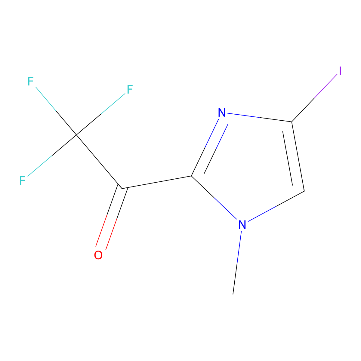 2,2,2-trifluoro-1-(4-iodo-1-methyl-1H-imidazol-2-yl)ethan-1-one molecular structure, CAS 2901084-62-4