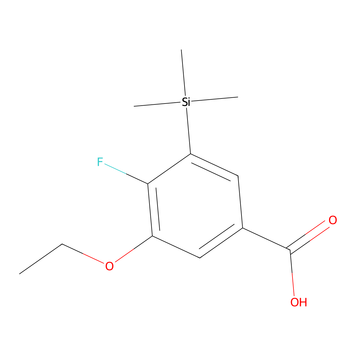 3-Ethoxy-4-fluoro-5-(trimethylsilyl)benzoic acid molecular structure, CAS 2901084-63-5