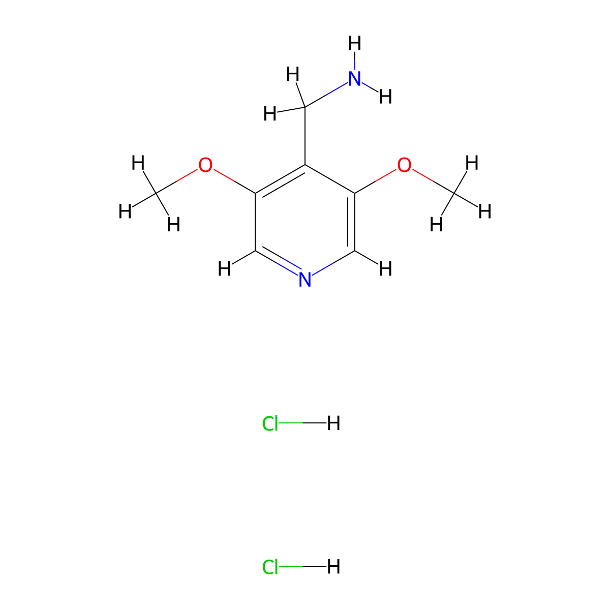 1-(3,5-Dimethoxypyridin-4-yl)methanamine dihydrochloride molecular structure, CAS 2901084-64-6