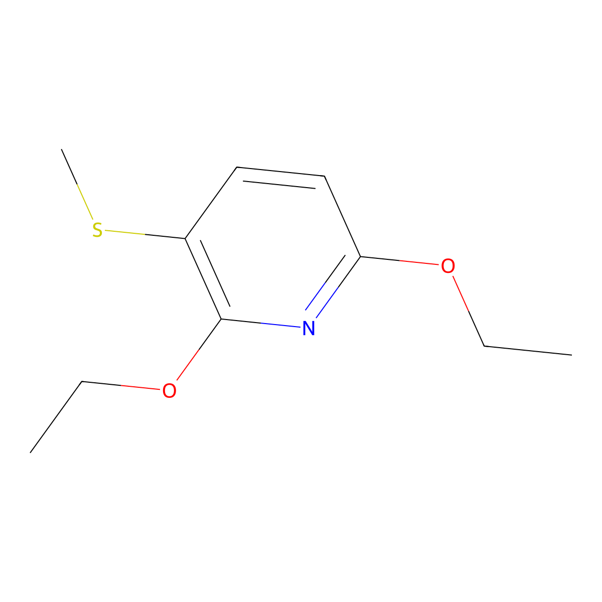 2,6-Diethoxy-3-(methylthio)pyridine molecular structure, CAS 2901084-71-5