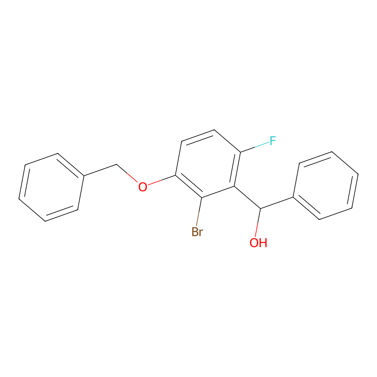 (3-(BenZyloxy)-2-bromo-6-fluorophenyl)(phenyl)methanol molecular structure, CAS 2901084-75-9