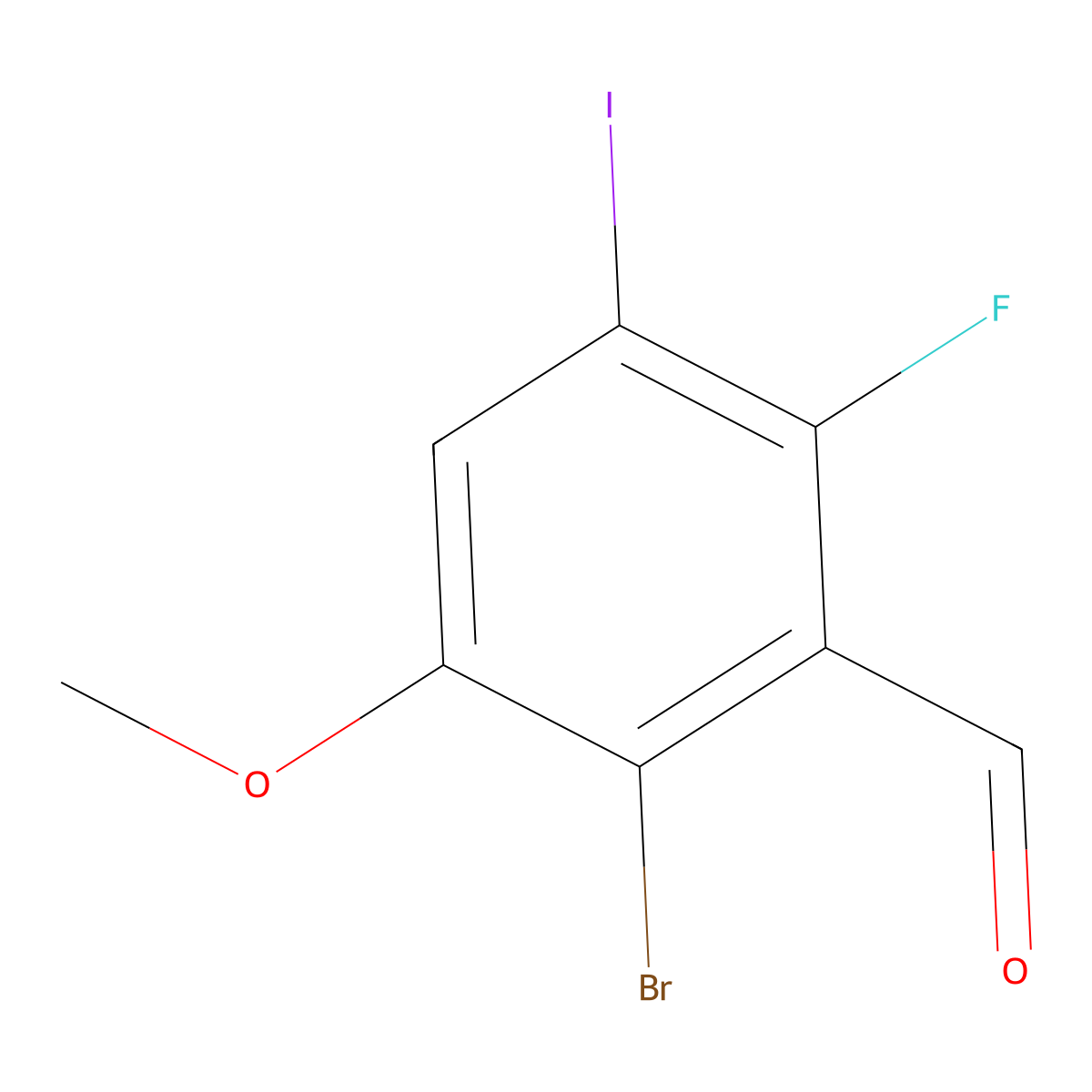 2-Bromo-6-fluoro-5-iodo-3-methoxybenZaldehyde3 molecular structure, CAS 2901084-84-0