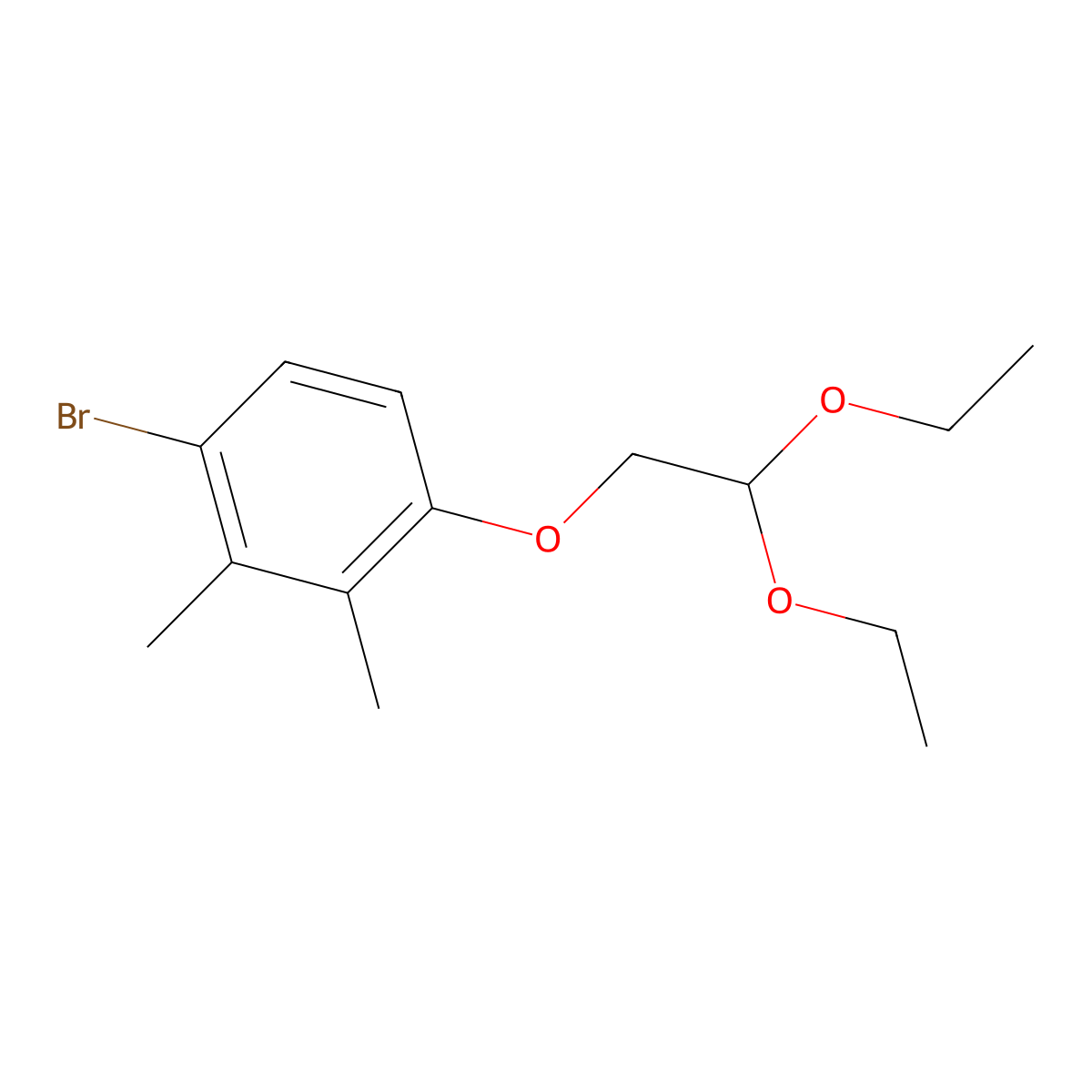 1-Bromo-4-(2,2-diethoxyethoxy)-2,3-dimethylbenzene molecular structure, CAS 2901084-91-9