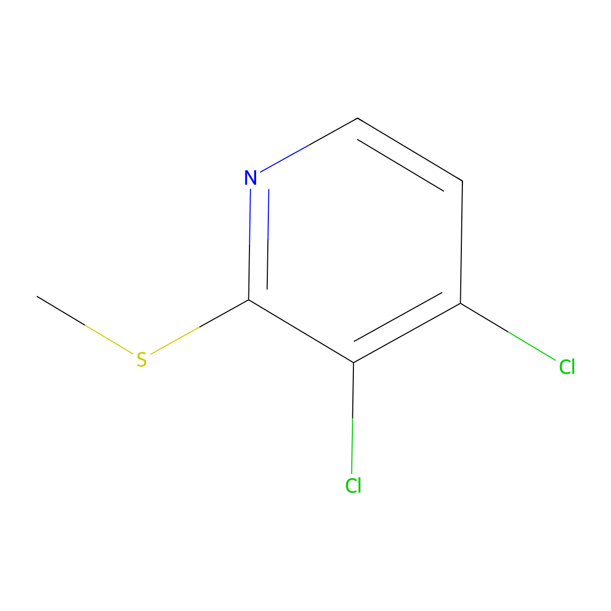 3,4-Dichloro-2-(methylthio)pyridine molecular structure, CAS 2901084-93-1