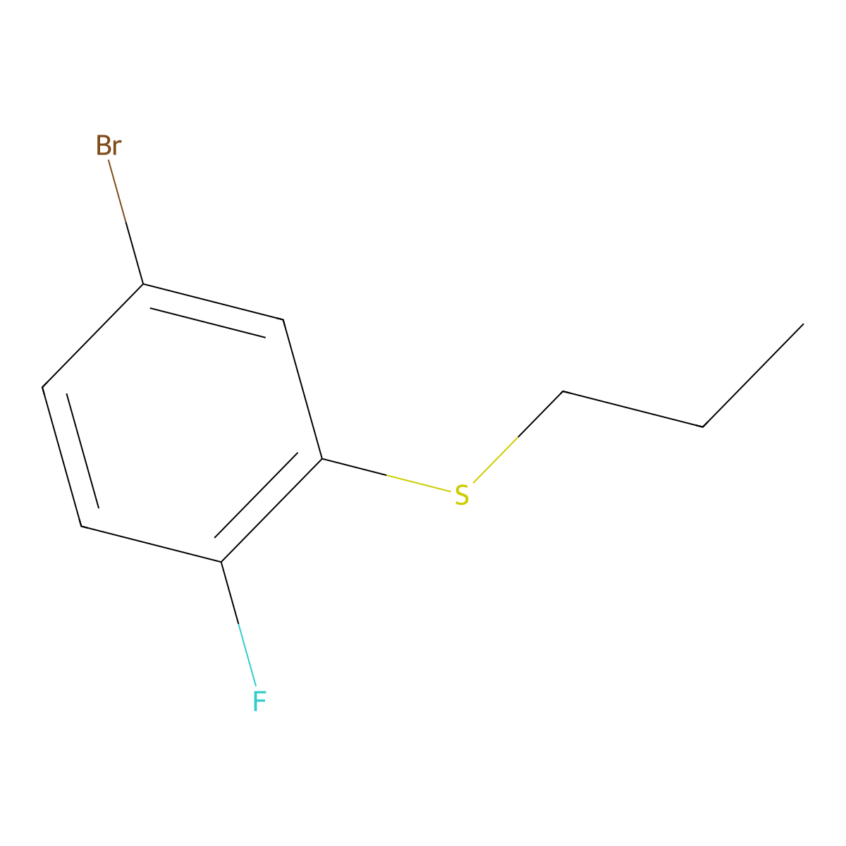 (5-Bromo-2-fluorophenyl)(propyl)sulfane molecular structure, CAS 2901084-95-3