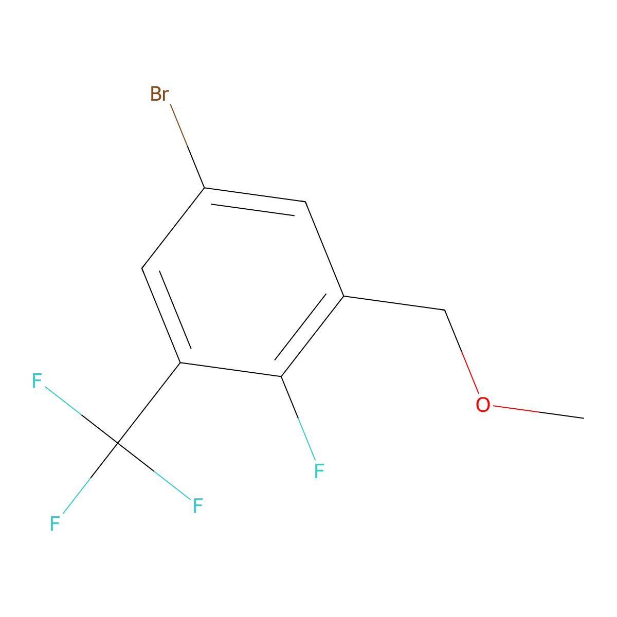 5-Bromo-2-fluoro-1-(methoxymethyl)-3-(trifluoromethyl)benZene molecular structure, CAS 2901084-96-4