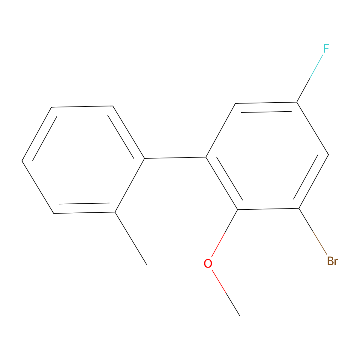 3-Bromo-5-fluoro-2-methoxy-2'-methyl-1,1'-biphenyl molecular structure, CAS 2901084-98-6