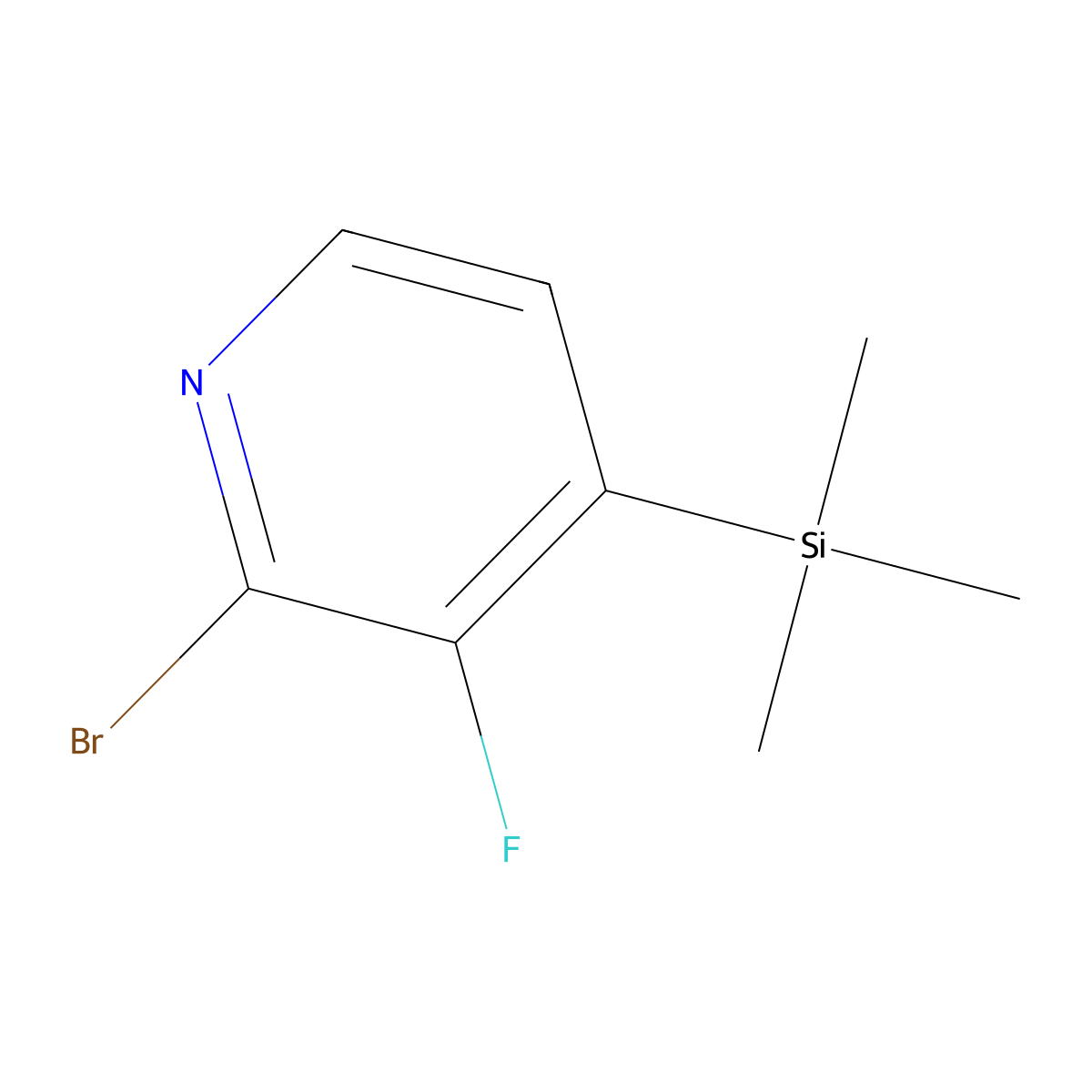 2-Bromo-3-fluoro-4-(trimethylsilyl)pyridine molecular structure, CAS 2901085-04-7