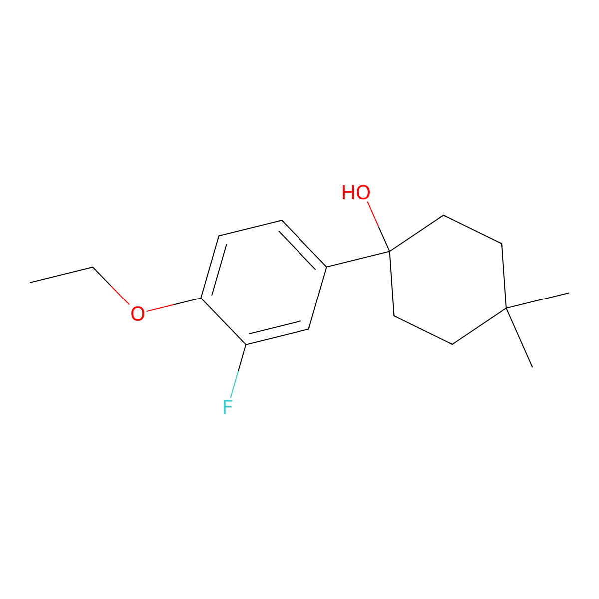 1-(4-Ethoxy-3-fluorophenyl)-4,4-dimethylcyclohexanol molecular structure, CAS 2901085-09-2