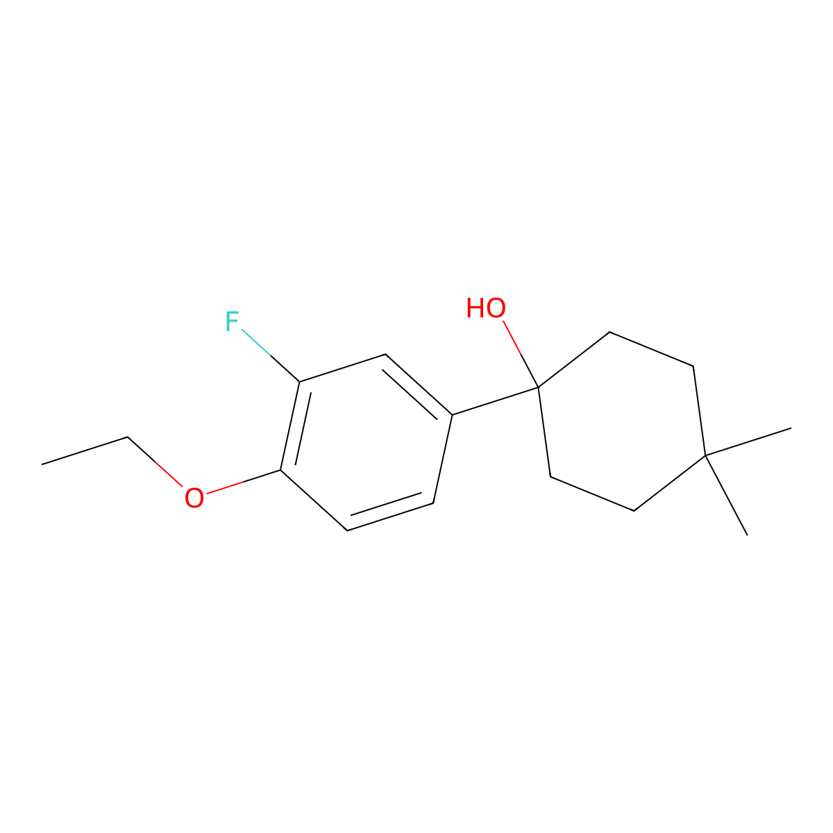 1-(4-Ethoxy-3-fluorophenyl)-4,4-dimethylcyclohexanol molecular structure, CAS 2901085-09-2