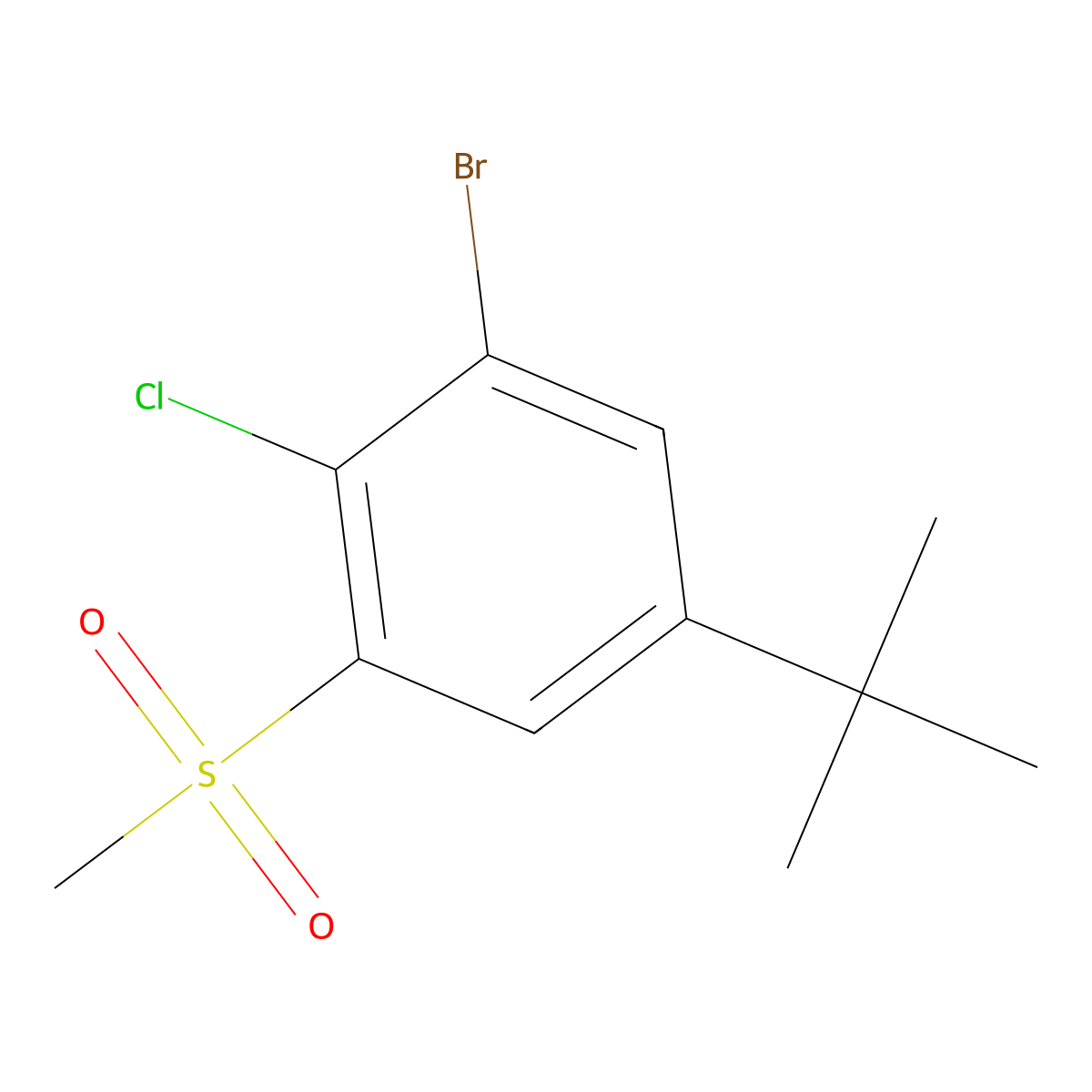 1-Bromo-5-(tert-butyl)-2-chloro-3-(methylsulfonyl)benzene molecular structure, CAS 2901085-15-0