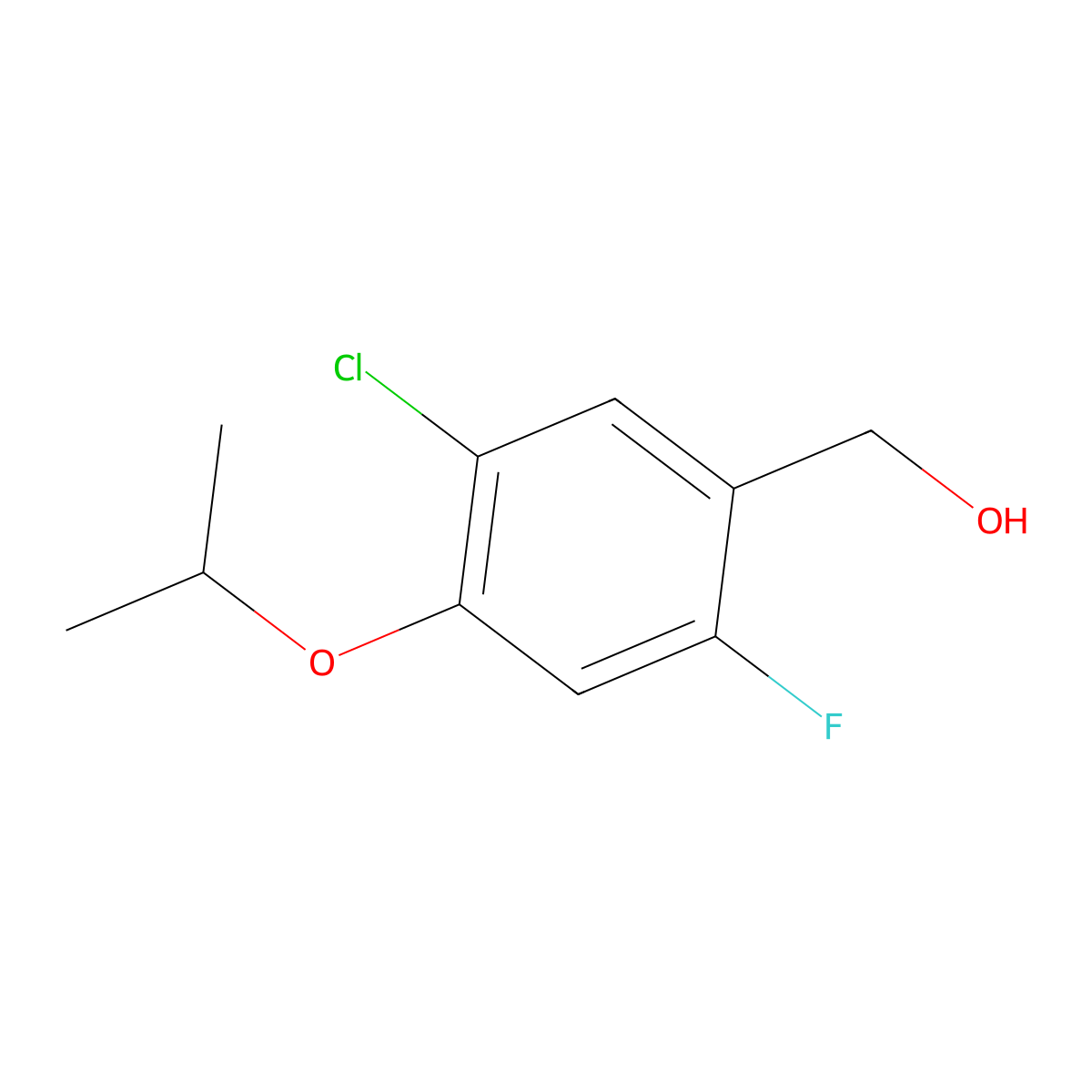 (5-Chloro-2-fluoro-4-isopropoxyphenyl)methanol molecular structure, CAS 2901085-20-7