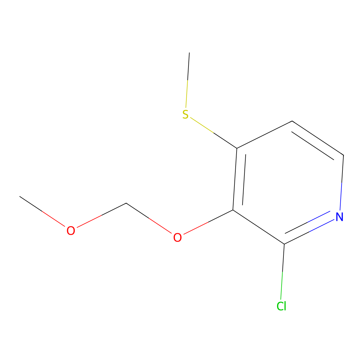 2-Chloro-3-(methoxymethoxy)-4-(methylthio)pyridine molecular structure, CAS 2901085-30-9