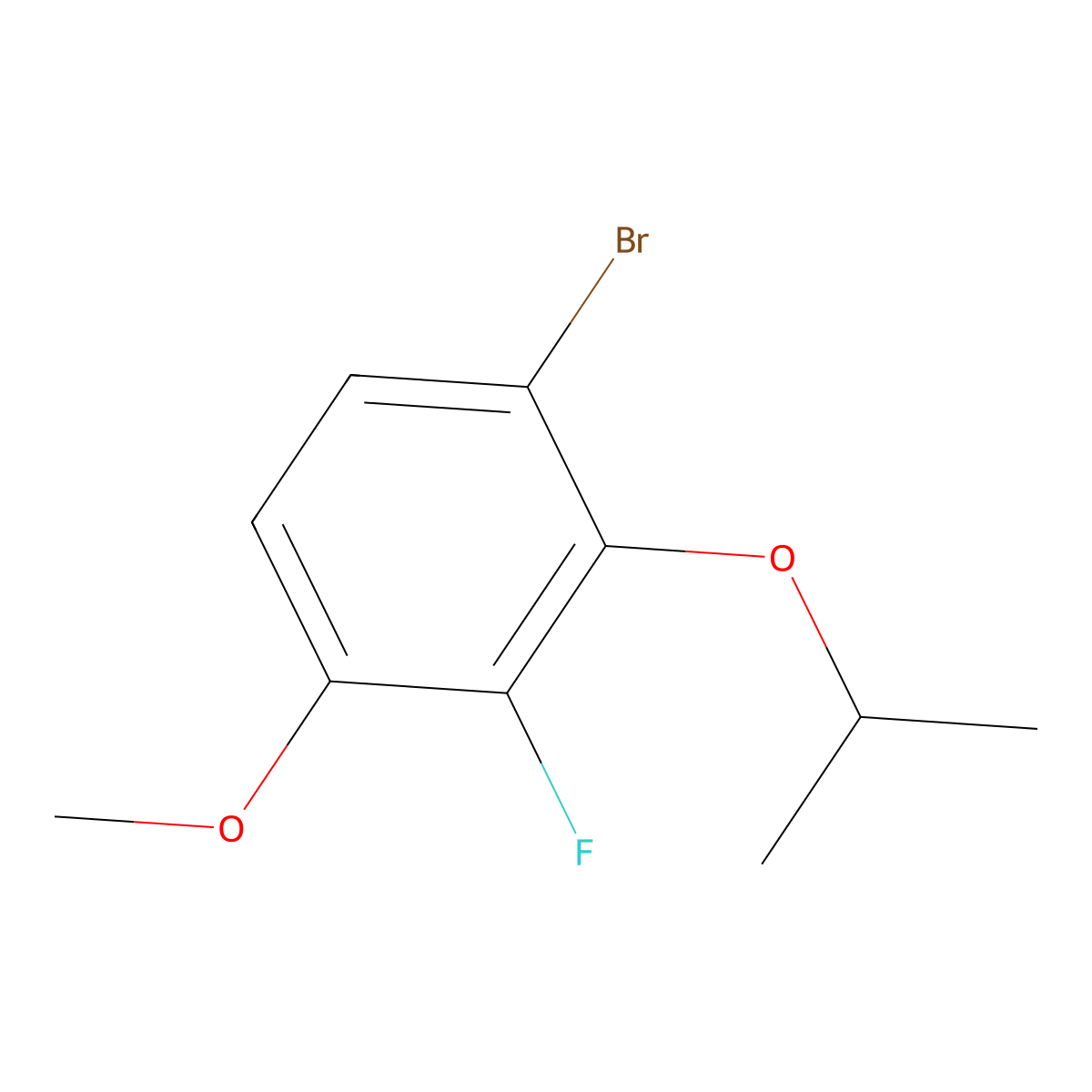 1-Bromo-3-fluoro-2-isopropoxy-4-methoxybenzene molecular structure, CAS 2901085-32-1