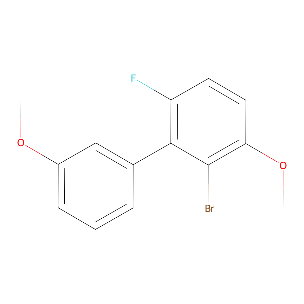 2-Bromo-6-fluoro-3,3'-dimethoxy-1,1'-biphenyl molecular structure, CAS 2901085-34-3