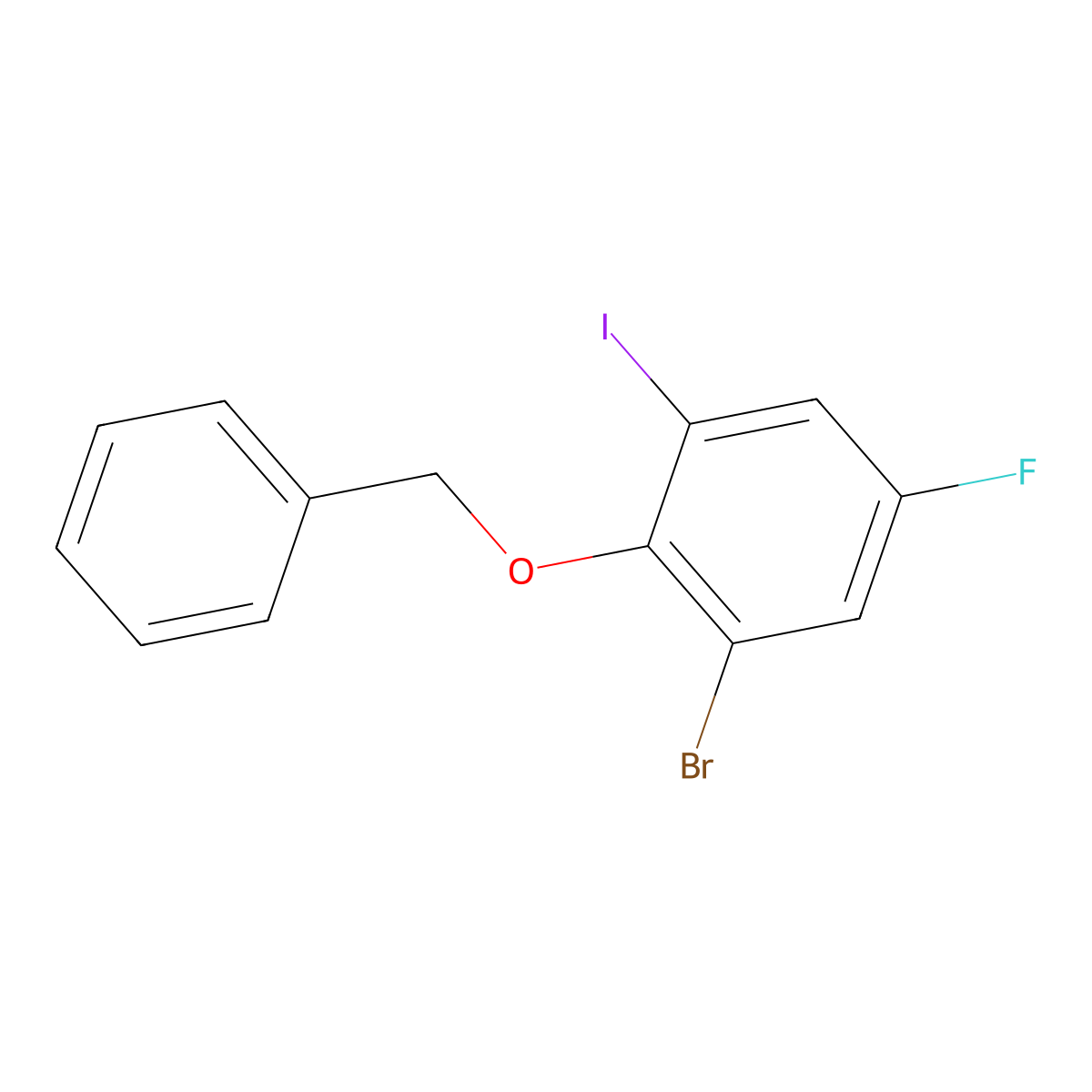 2-(BenZyloxy)-1-bromo-5-fluoro-3-iodobenZene molecular structure, CAS 2901085-36-5