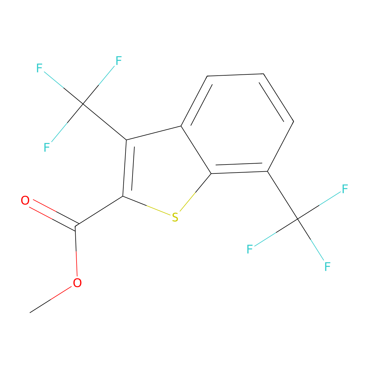 Methyl 3,7-bis(trifluoromethyl)benZo[b]thiophene-2-carboxylate molecular structure, CAS 2901085-40-1