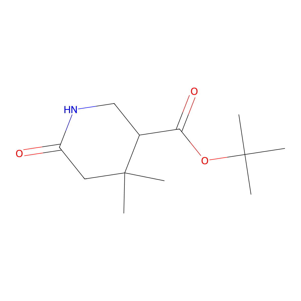 Tert-butyl 4,4-dimethyl-6-oxopiperidine-3-carboxylate molecular structure, CAS 2901085-42-3