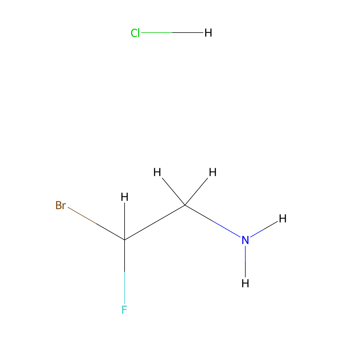 2-Bromo-2-fluoroethan-1-amine hydrochloride molecular structure, CAS 2901085-44-5