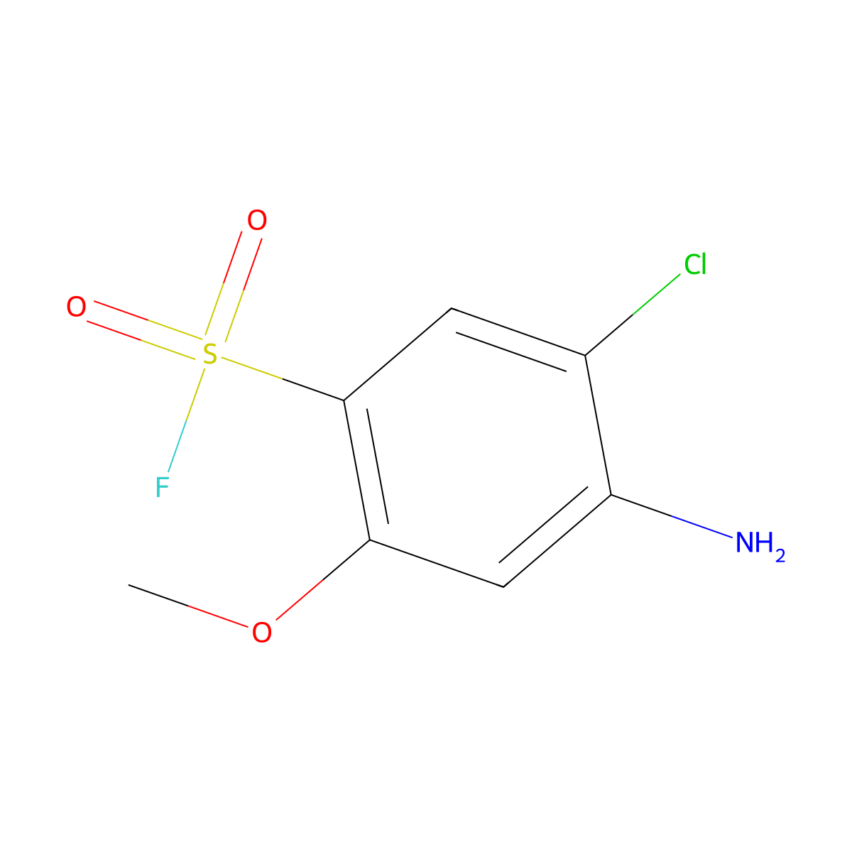 4-Amino-5-chloro-2-methoxybenzene-1-sulfonyl fluoride molecular structure, CAS 2901085-52-5