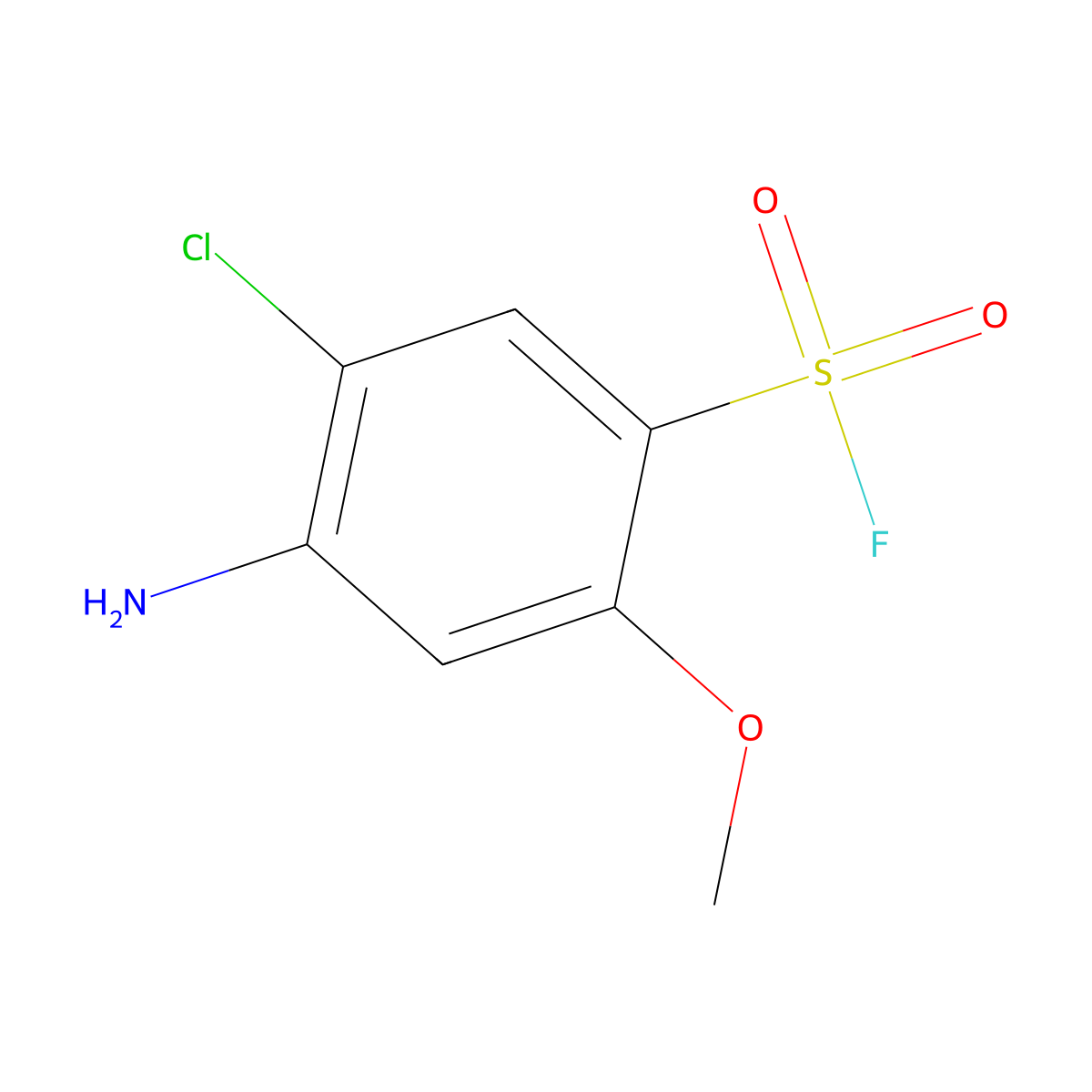 4-Amino-5-chloro-2-methoxybenzene-1-sulfonyl fluoride molecular structure, CAS 2901085-52-5