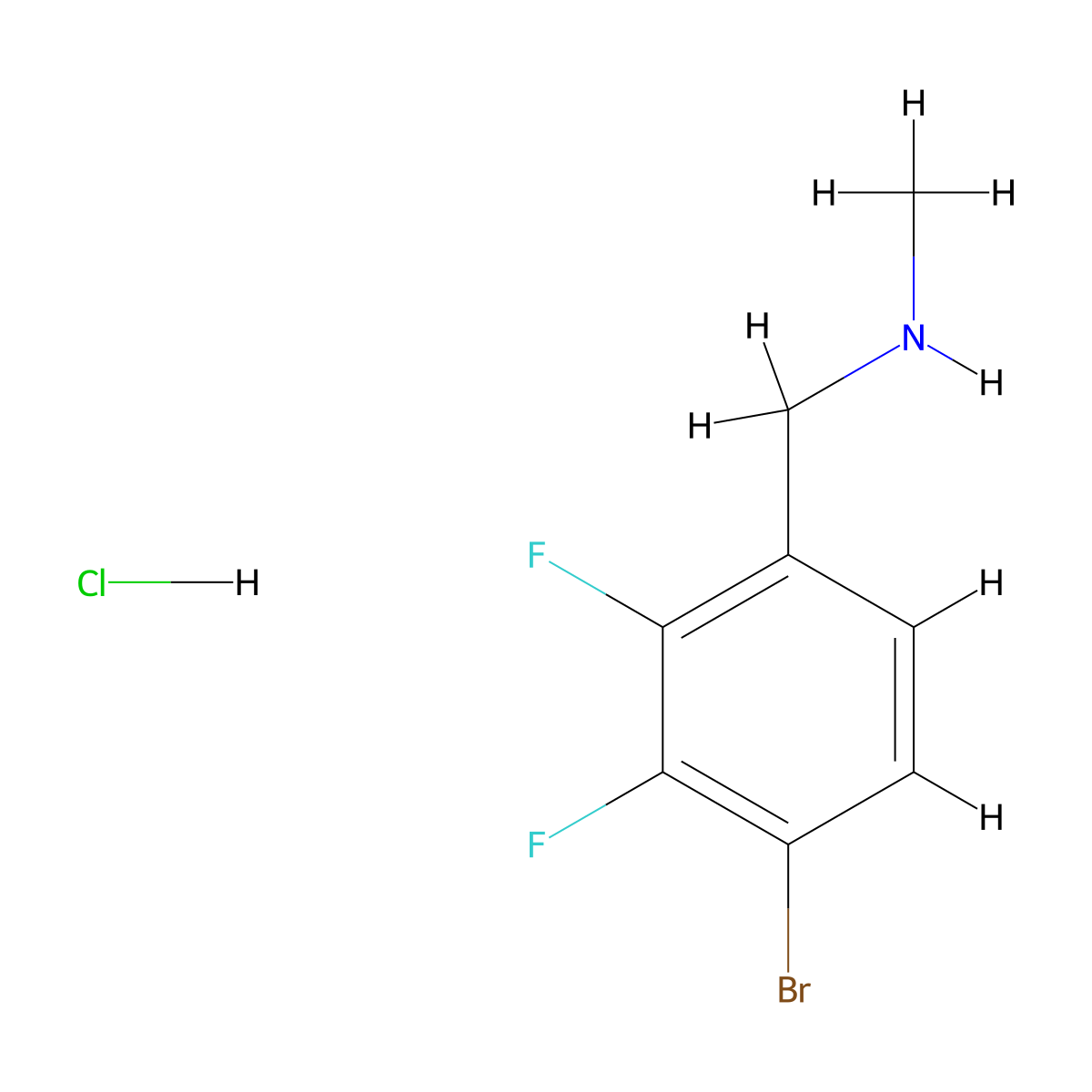 [(4-Bromo-2,3-difluorophenyl)methyl](methyl)amine hydrochloride molecular structure, CAS 2901085-53-6