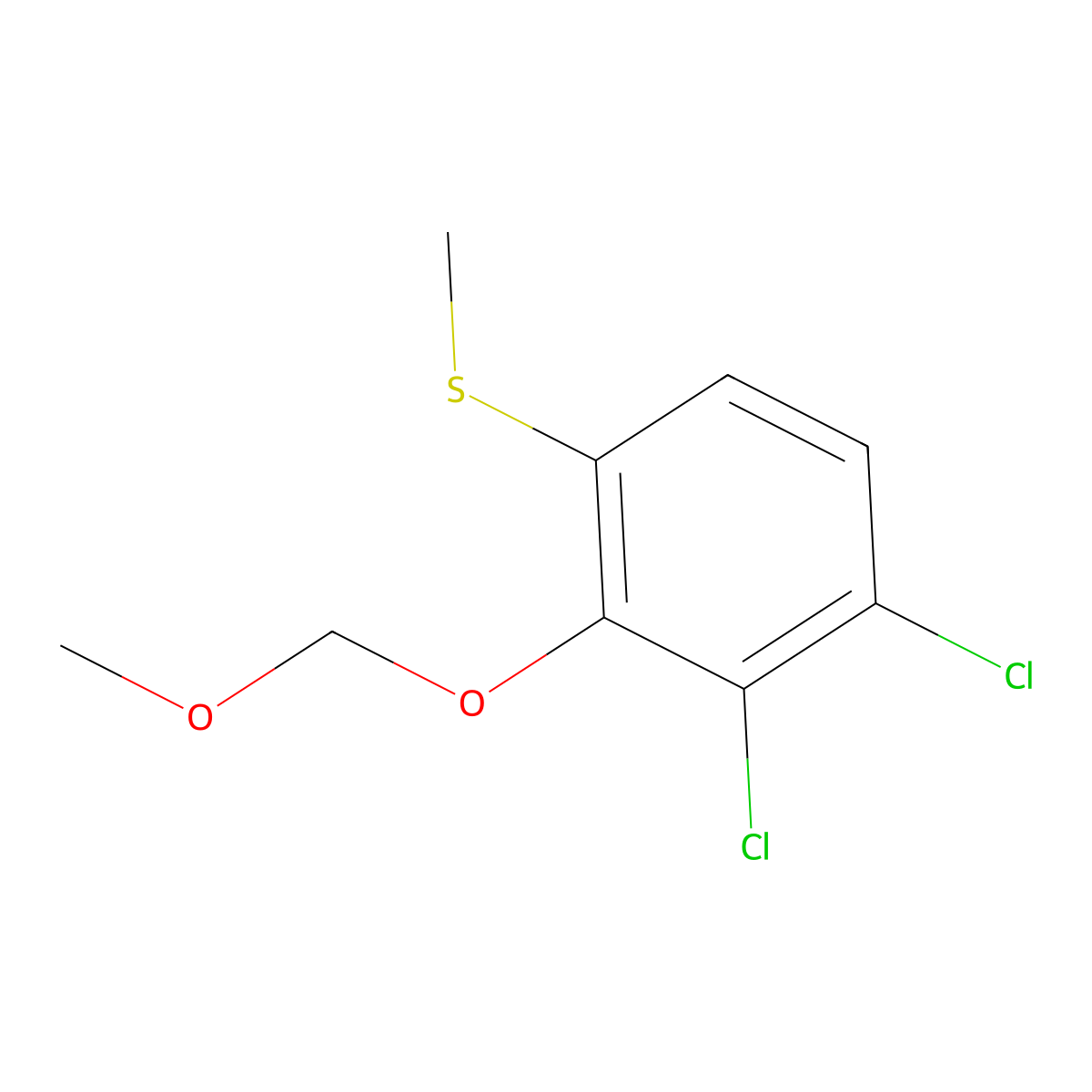 (3,4-Dichloro-2-(methoxymethoxy)phenyl)(methyl)sulfane molecular structure, CAS 2901085-54-7