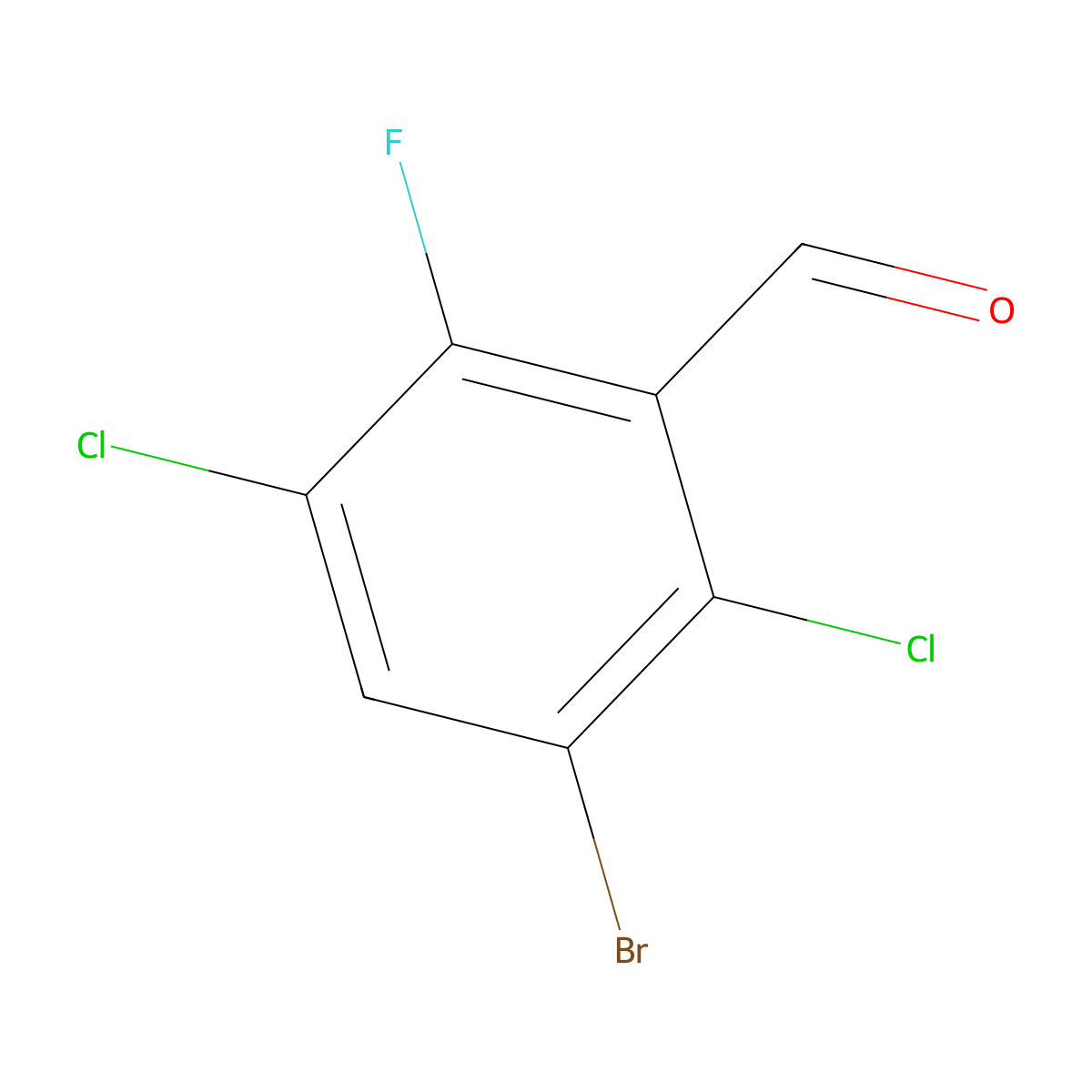 3-Bromo-2,5-dichloro-6-fluorobenZaldehyde molecular structure, CAS 2901085-55-8