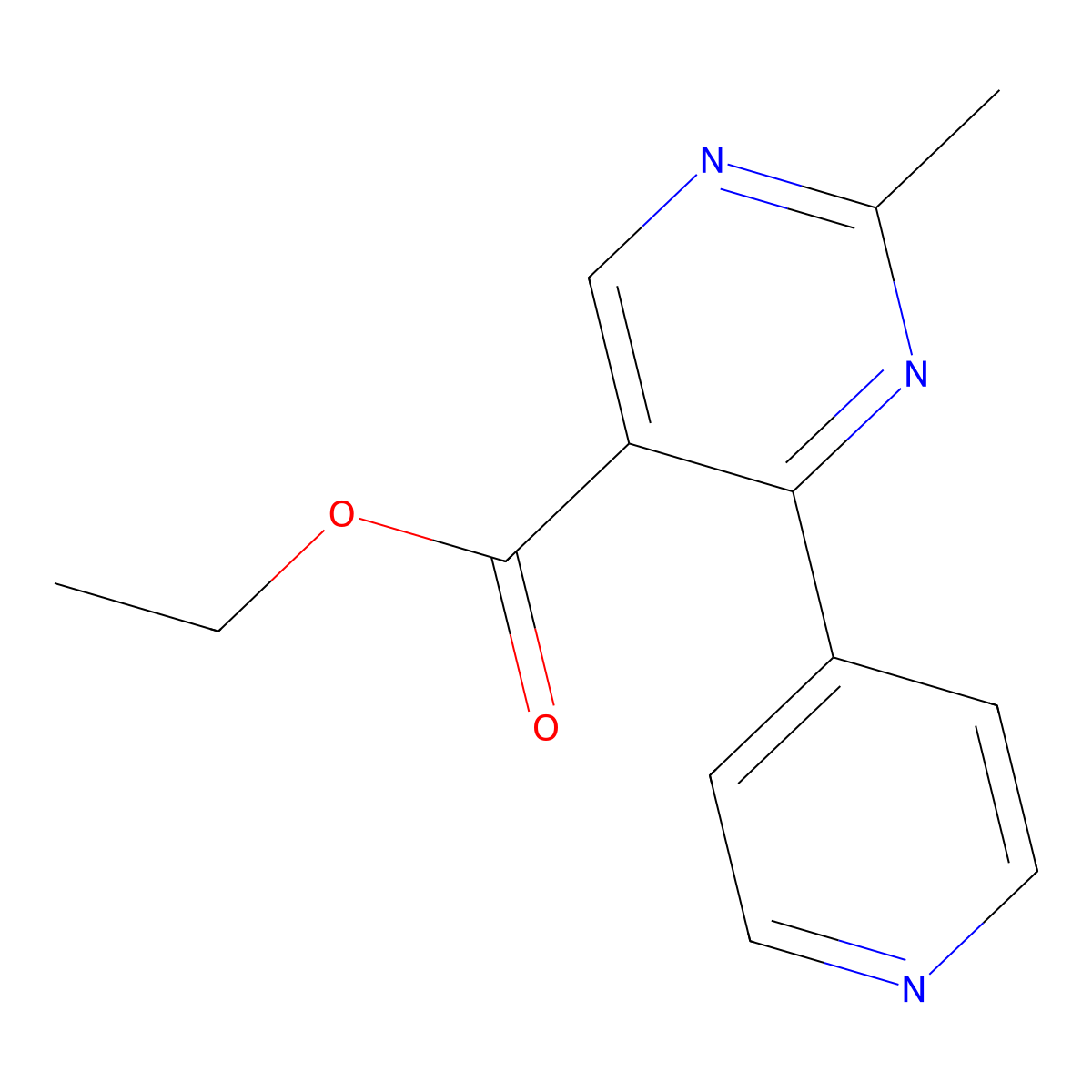 Ethyl 2-methyl-4-(pyridin-4-yl)pyrimidine-5-carboxylate molecular structure, CAS 2901085-56-9