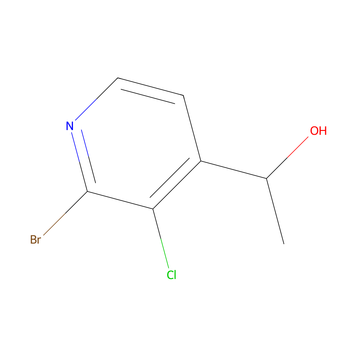 1-(2-Bromo-3-chloropyridin-4-yl)ethanol molecular structure, CAS 2901085-57-0