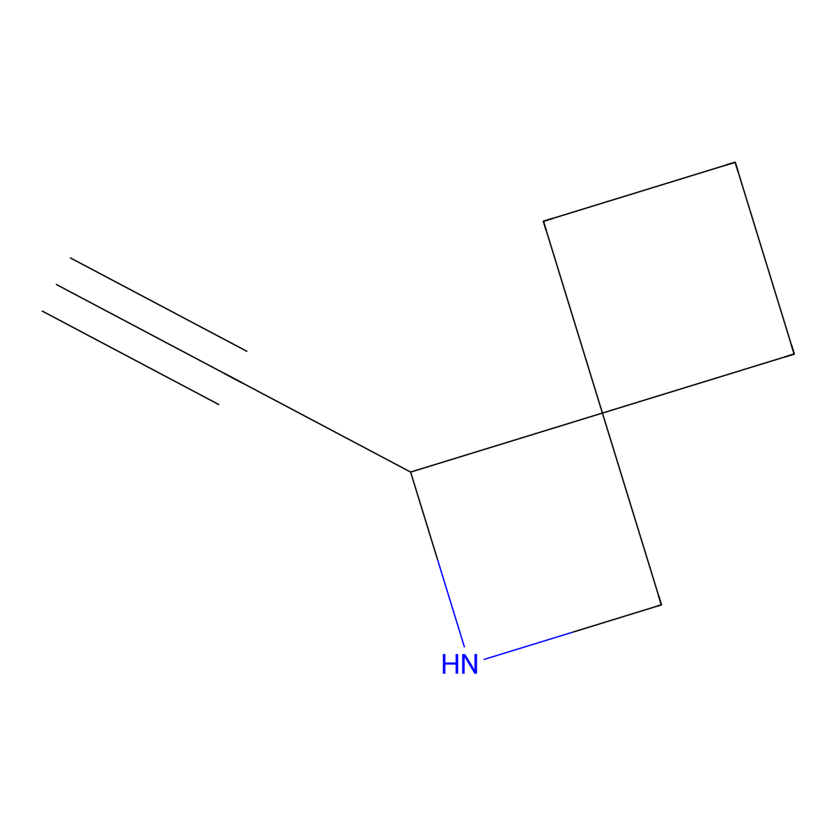 1-Ethynyl-2-azaspiro[3.3]heptane molecular structure, CAS 2901085-58-1